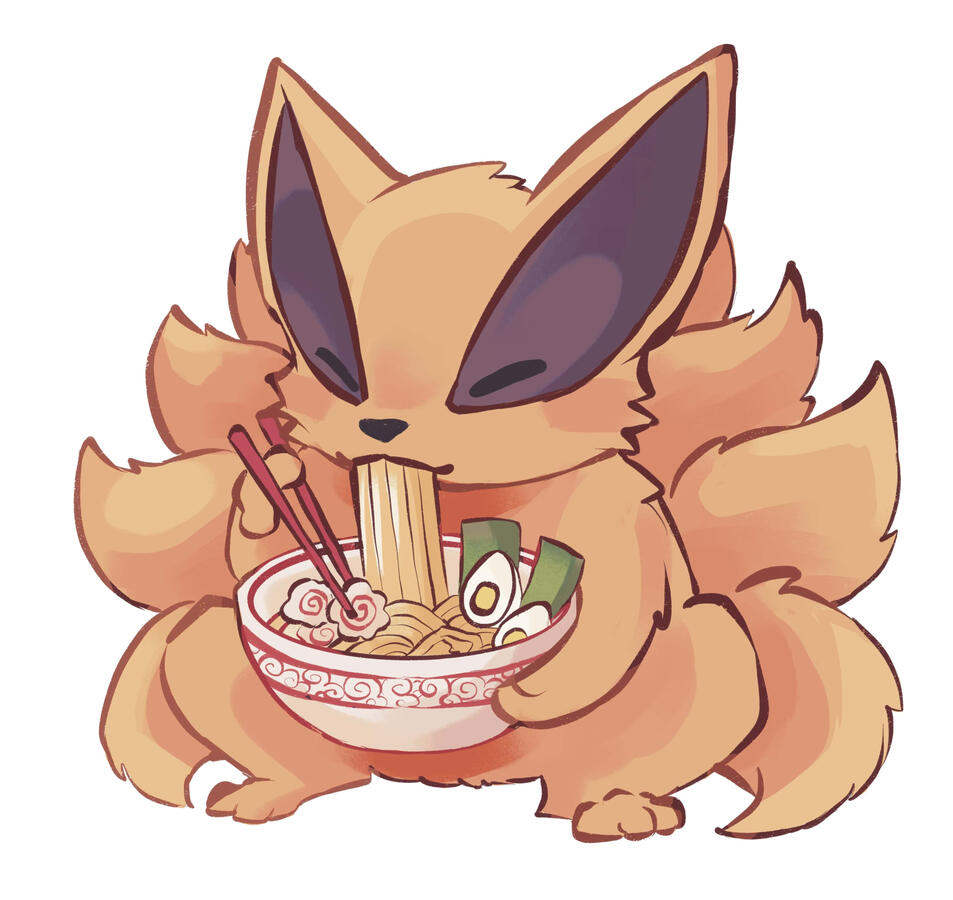 Kurama Eating Ramen (Naruto)