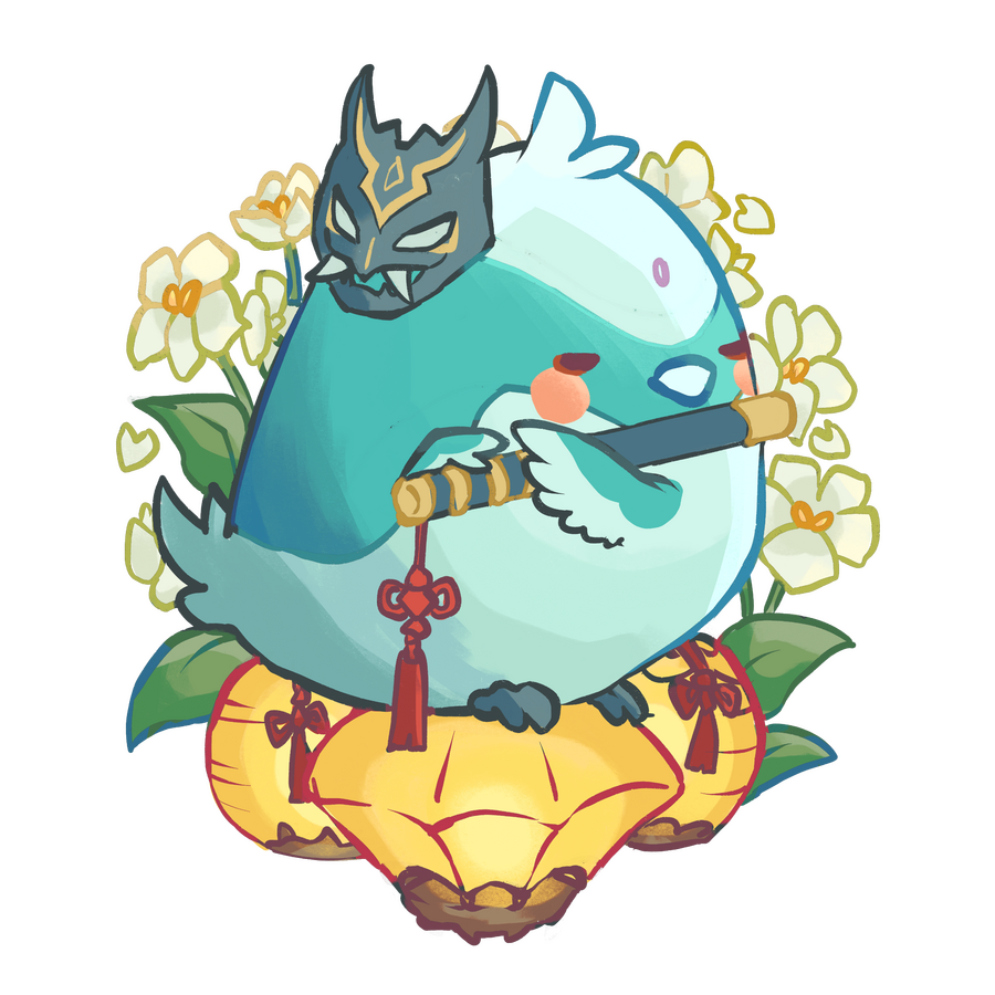 Xiao Playing the Dizi (Xiao, Genshin Impact)