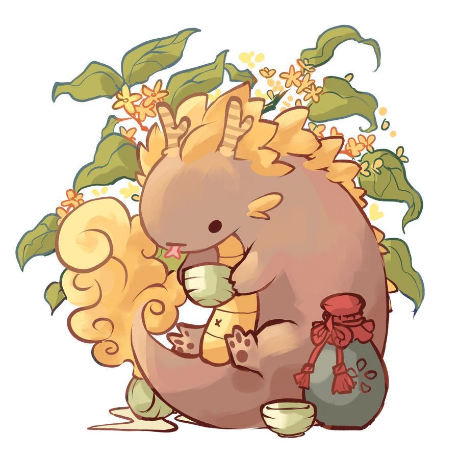 Dragon with Osmanthus Wine (Zhongli, Genshin Impact)